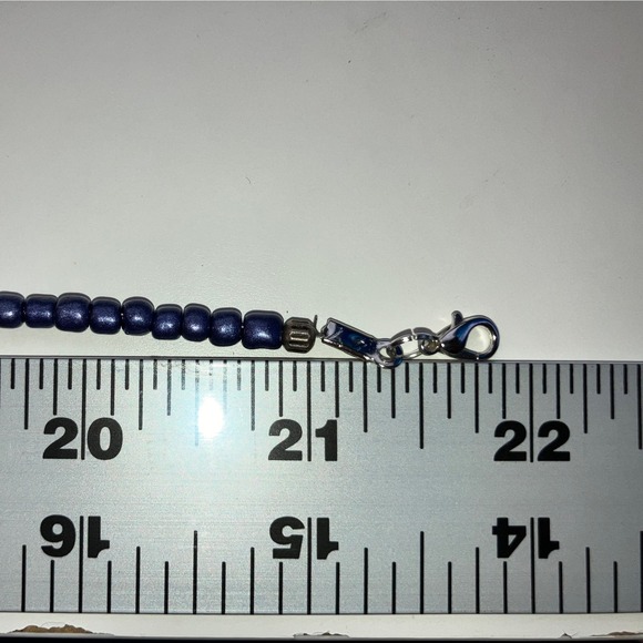 Purple Triangle Seed Beads, Silver-Tone Spacers & Round Metallic Beaded Necklace - Picture 13 of 13